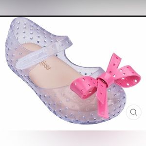 Mini Melissa clear Sandals with pink bow